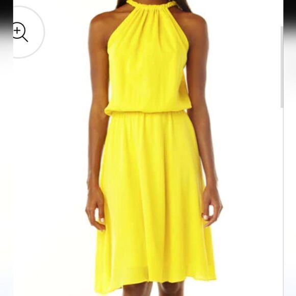Daniela Corte Opening Dress, Yellow, Open Back, 100% Silk, Size 40, Small - Picture 3 of 11